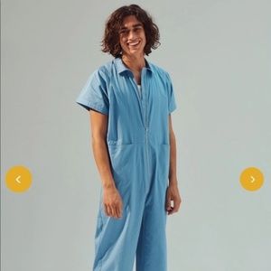 NWT For Days Short Sleeve Coverall, Ocean Blue, XS